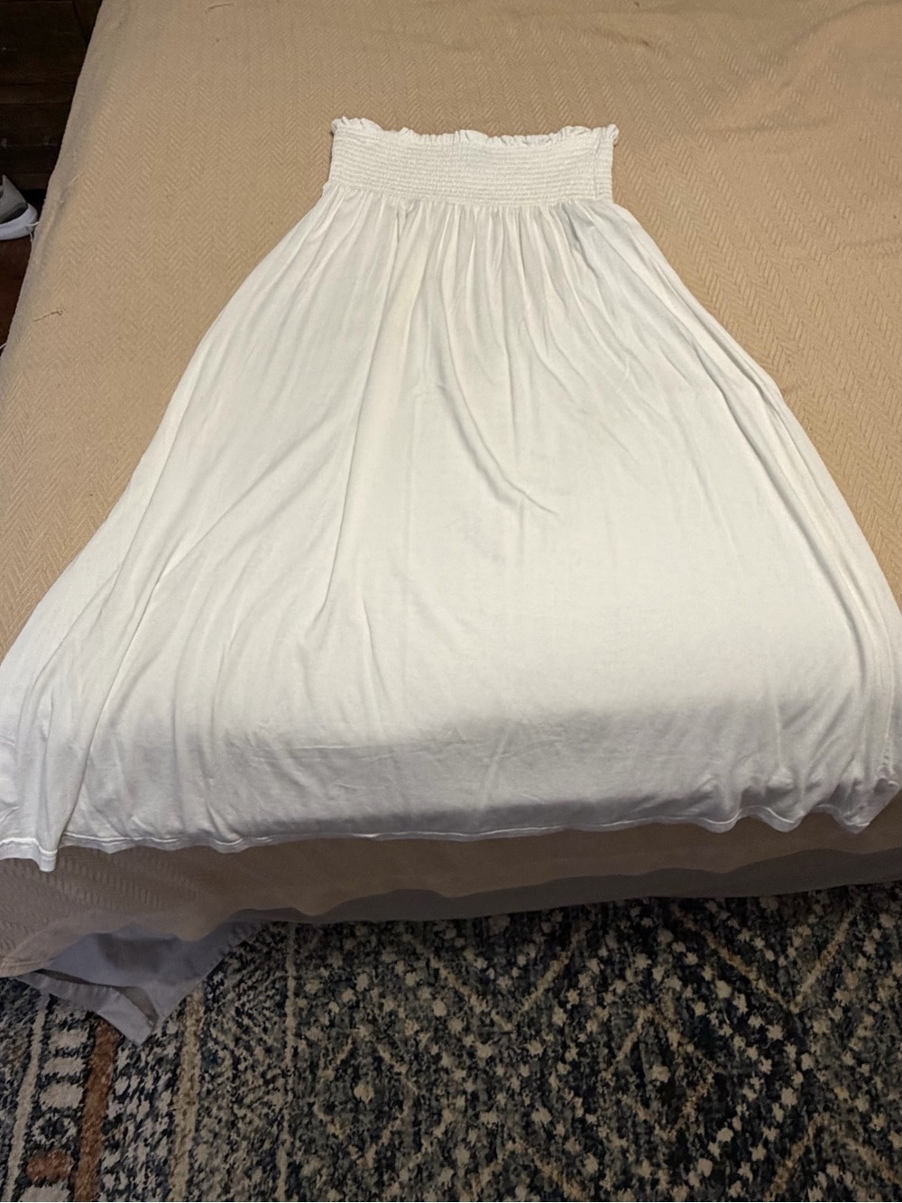 GAP White Smocked Strapless Maxi Dress or skirt